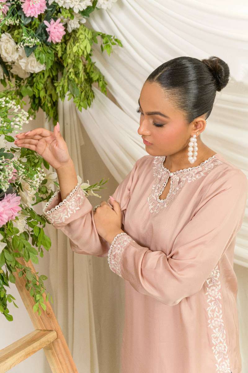 Alishba Kashif - Belle - Blush Pink - Viscose Silk - 3 Piece