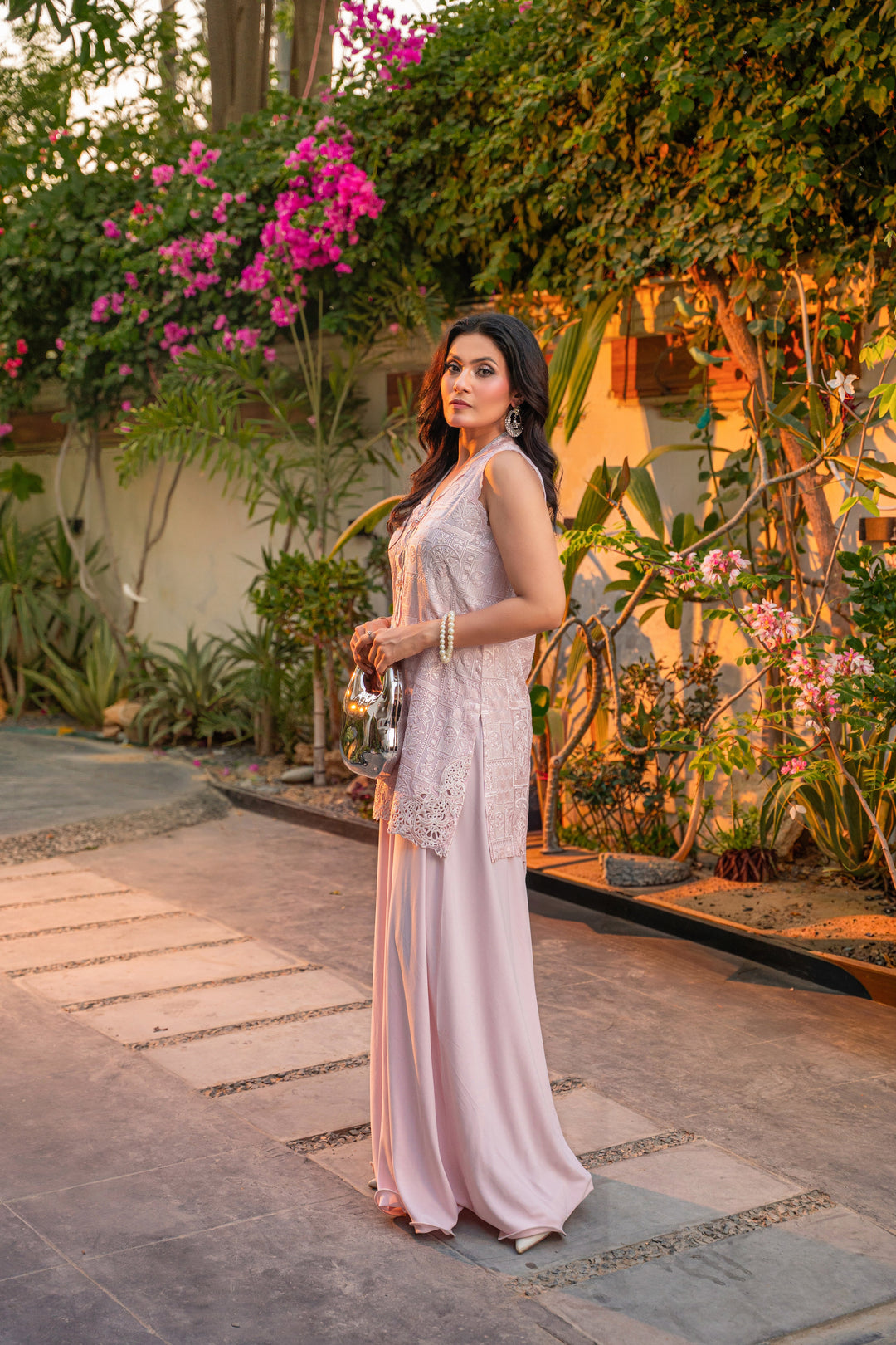 Alishba Kashif - Fleur De Lune Satin, Silk Suit For Women - Pink - 2 Piece