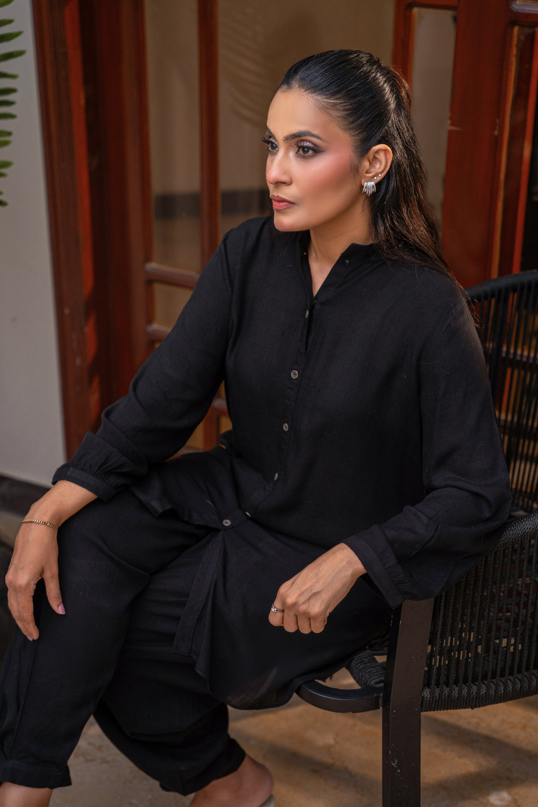 Alishba Kashif - Void Viscose Suit For Women - Black - 2 Piece