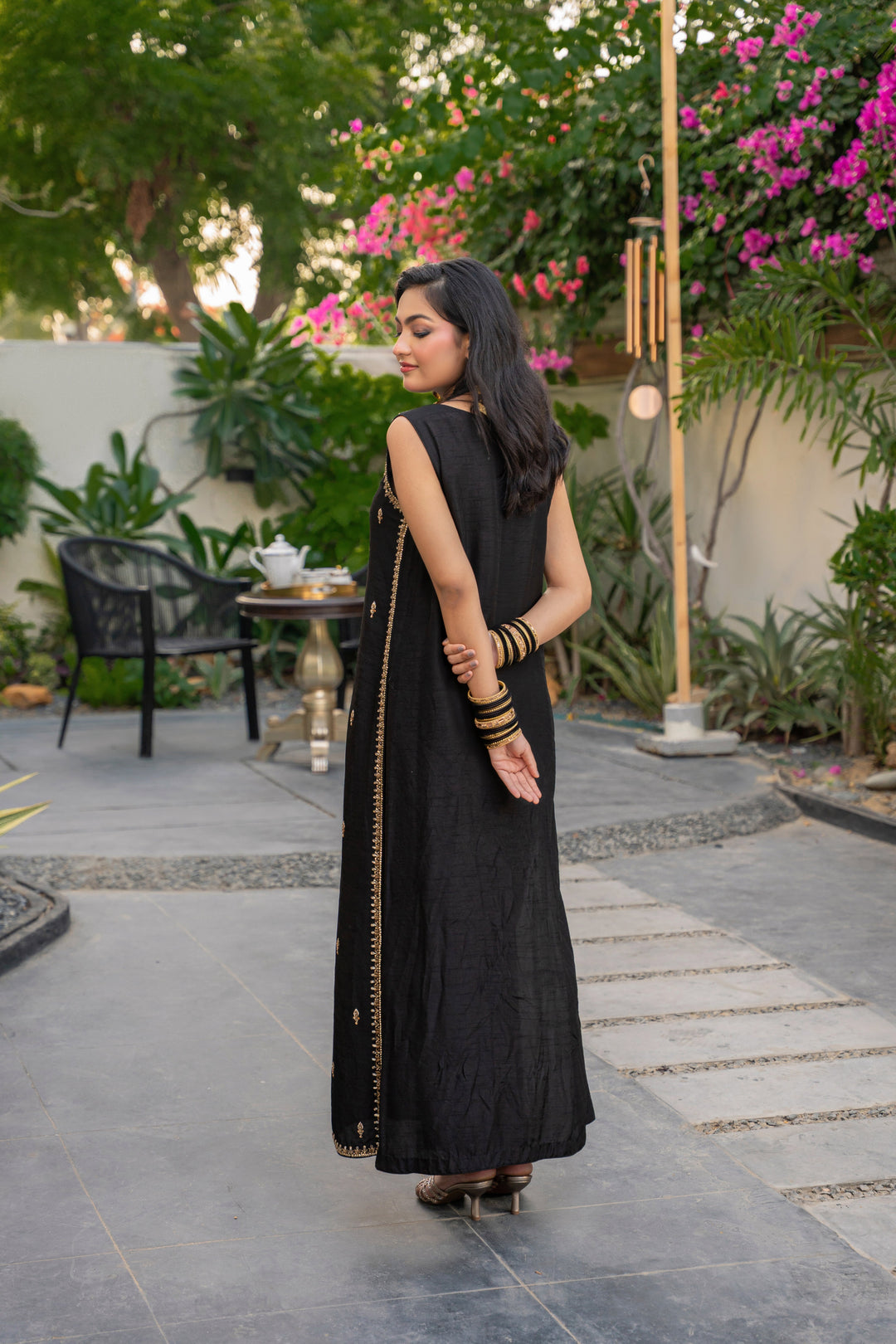Alishba Kashif - Zarnoor Silk Suit For Women - Black - 2 Piece