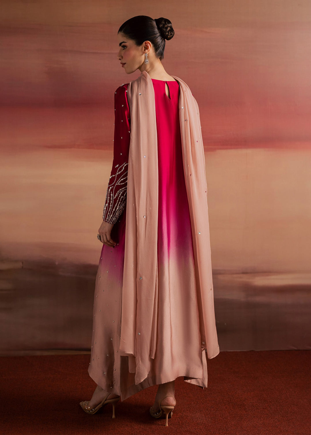 Allure By Ih - Balance Tussel Silk Suit For Women - Ombre - 3 Piece