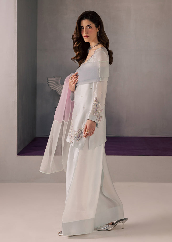 Allure By Ih - Core Tussel Silk Suit For Women - Powder Blue - 3 Piece