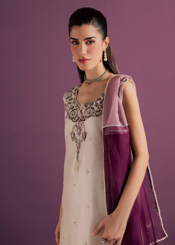 Allure By Ih - Echo Tussel Silk Suit For Women - White - 3 Piece