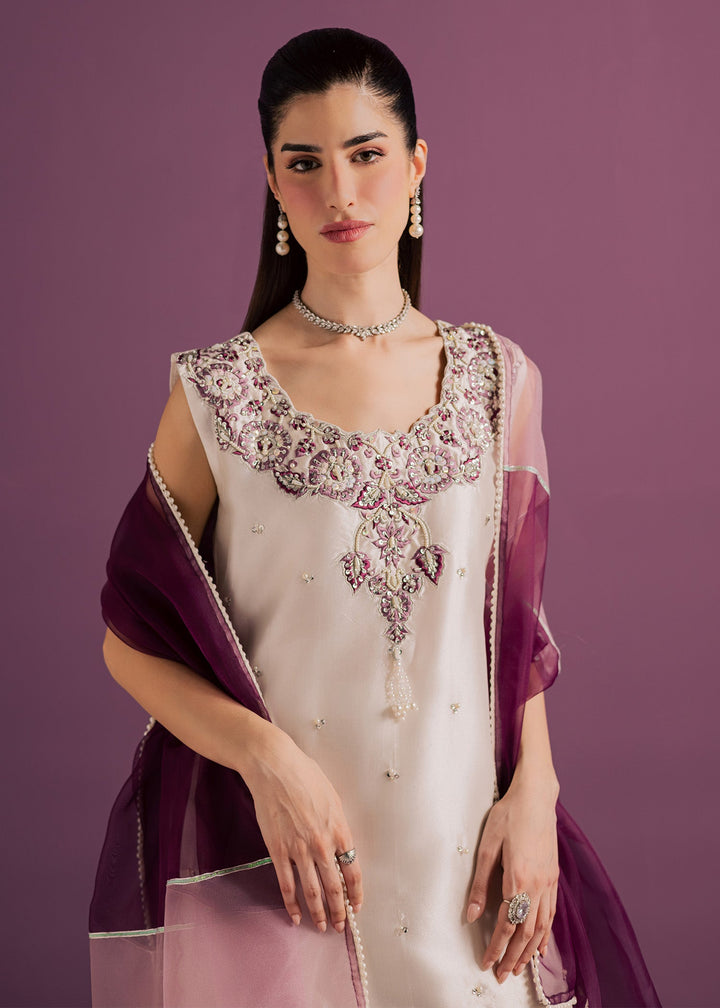 Allure By Ih - Echo Tussel Silk Suit For Women - White - 3 Piece
