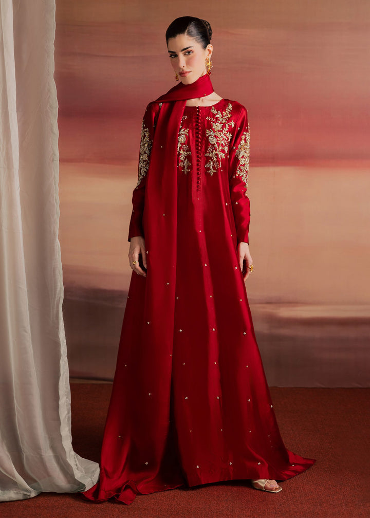 Allure By Ih - Endless Tussel Silk Suit For Women - Red - 3 Piece