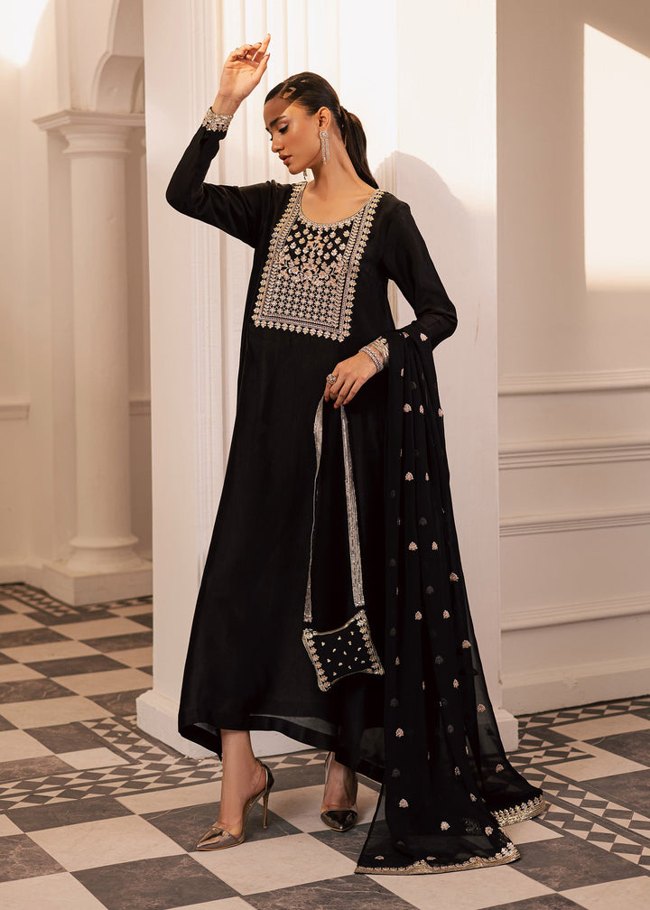 Allure By Ih - Espresso Thai Silk Suit For Women - Black - 3 Piece