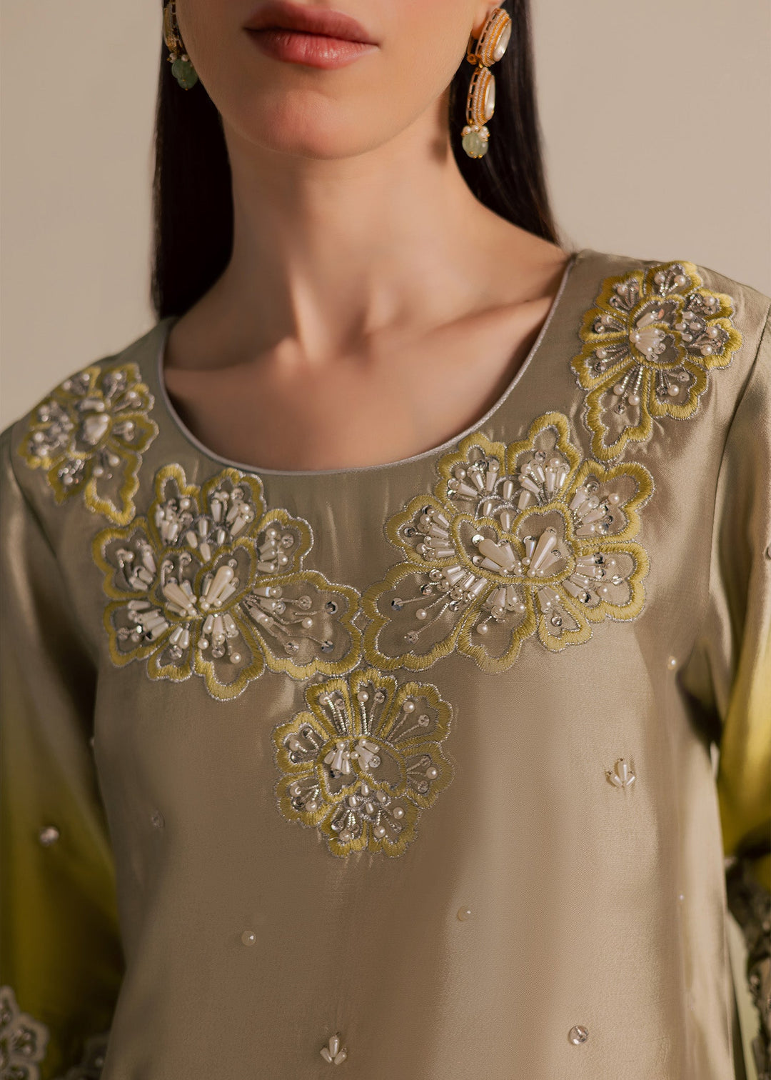 Allure By Ih - Loop Tussel Silk Suit For Women - Ombre - 3 Piece