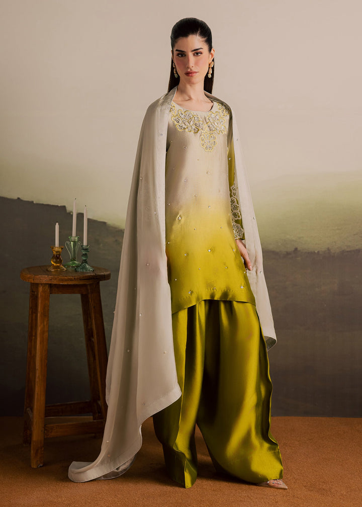 Allure By Ih - Loop Tussel Silk Suit For Women - Ombre - 3 Piece