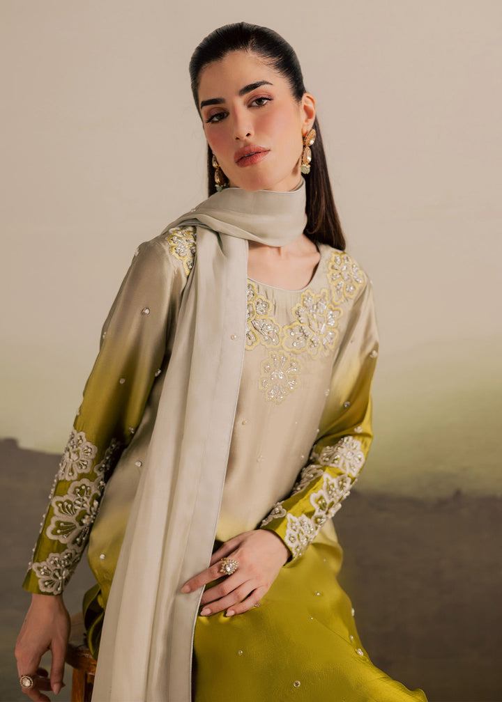 Allure By Ih - Loop Tussel Silk Suit For Women - Ombre - 3 Piece