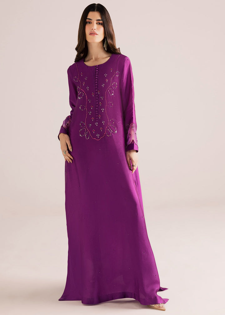Allure By Ih - Moon Drop Tussel Silk Suit For Women - Purple - 3 Piece