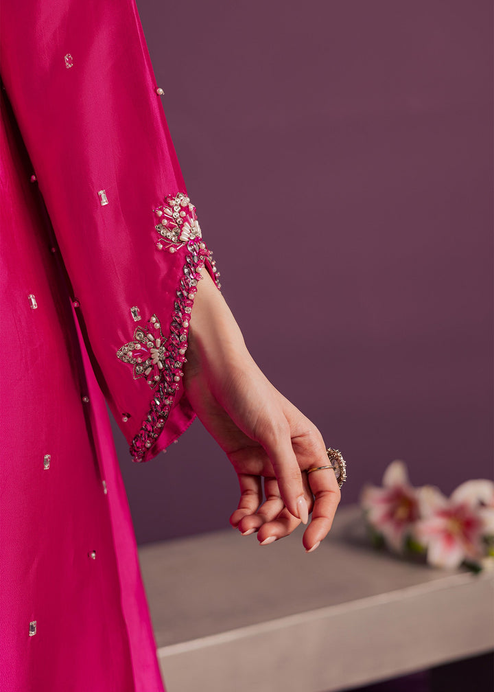 Allure By Ih - Orbit Tussel Silk Suit For Women - Hot Pink - 3 Piece