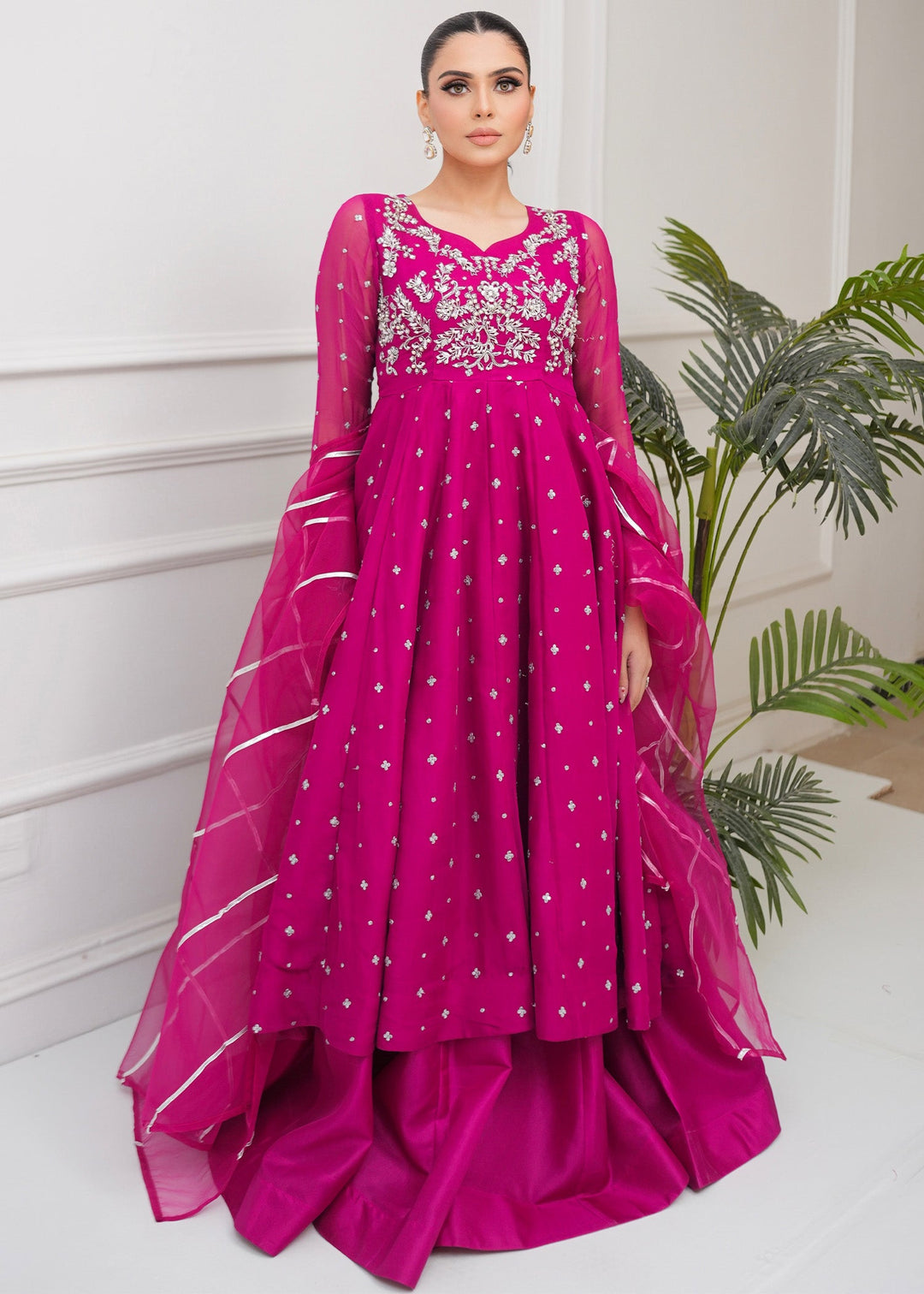 Allure By Ih - Very Berry Jacquard Lehenga For Women - Plum - 3 Piece