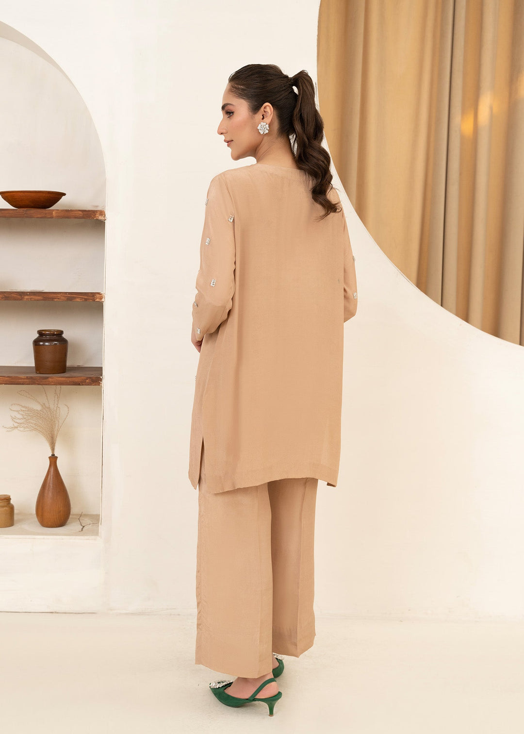 Allure by IH - AMSHA Thai Silk Suit For Women - Nude - 2 Piece