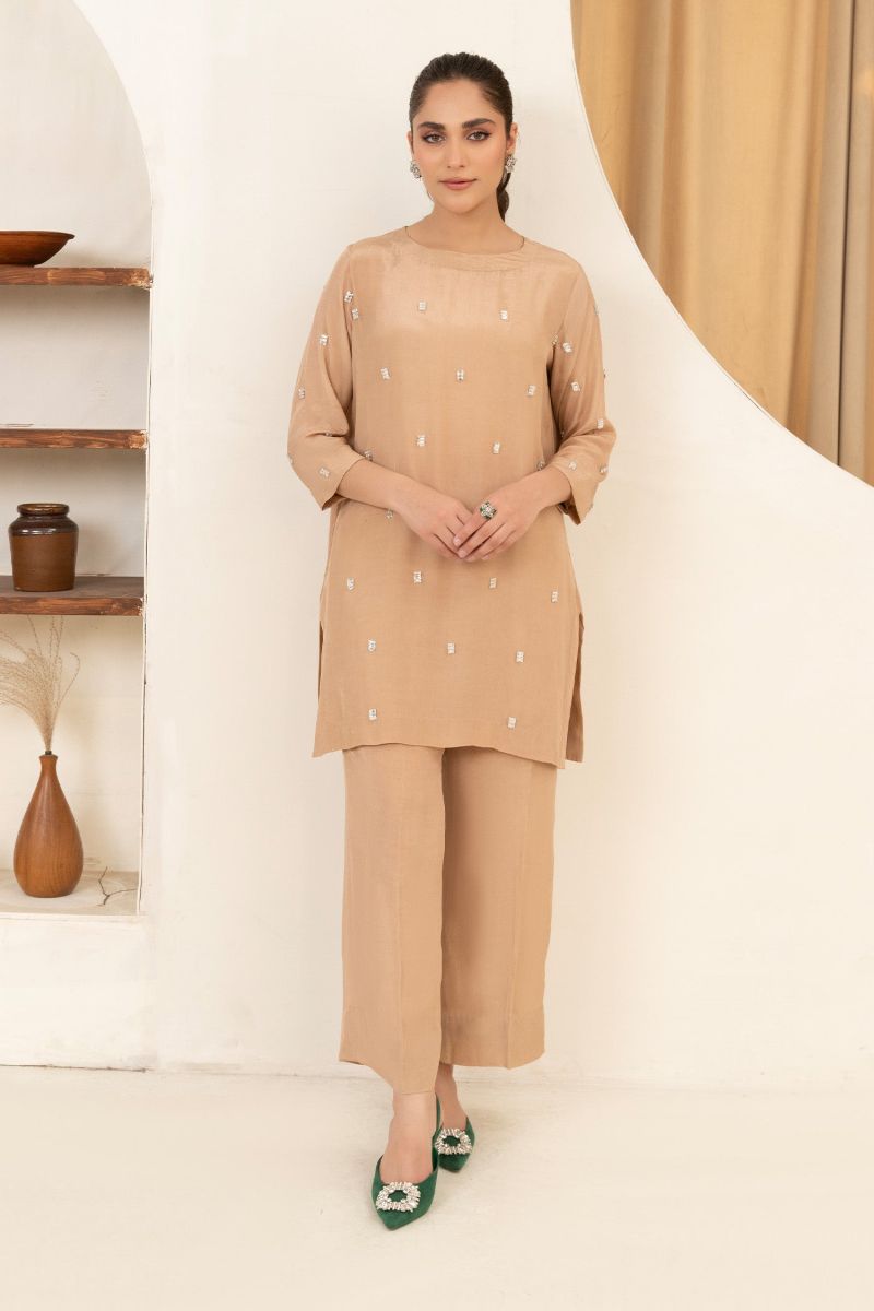 Allure by IH - AMSHA Thai Silk Suit For Women - Nude - 2 Piece