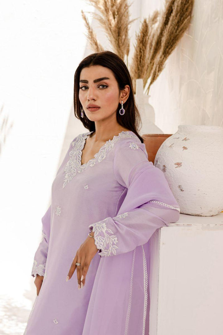 Allure by IH - ANASIA Silk & Organza Suit For Women - Lilac - 3 Piece