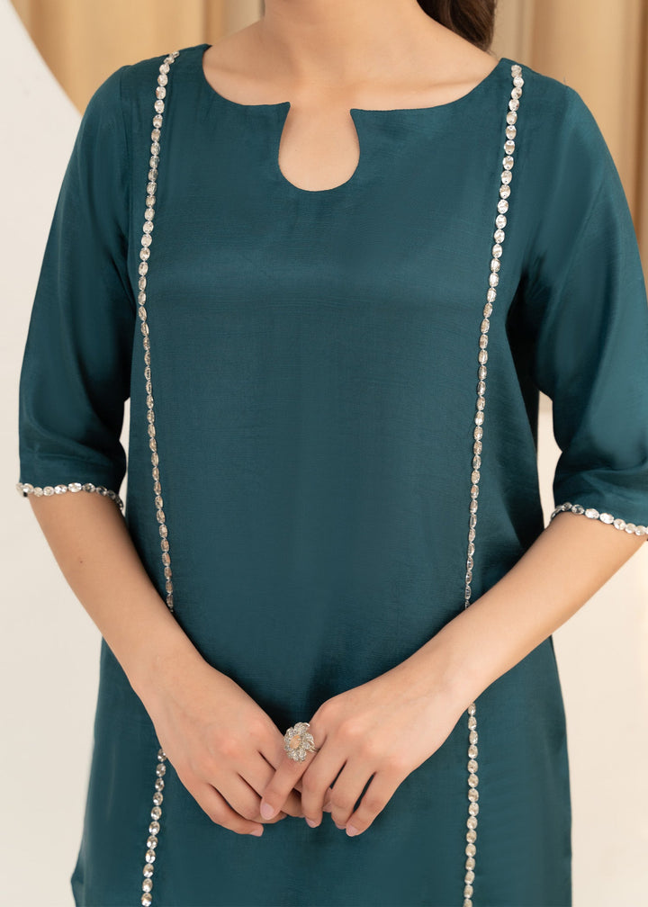 Allure by IH - AYZAL Thai Silk Suit For Women - Teal - 2 Piece