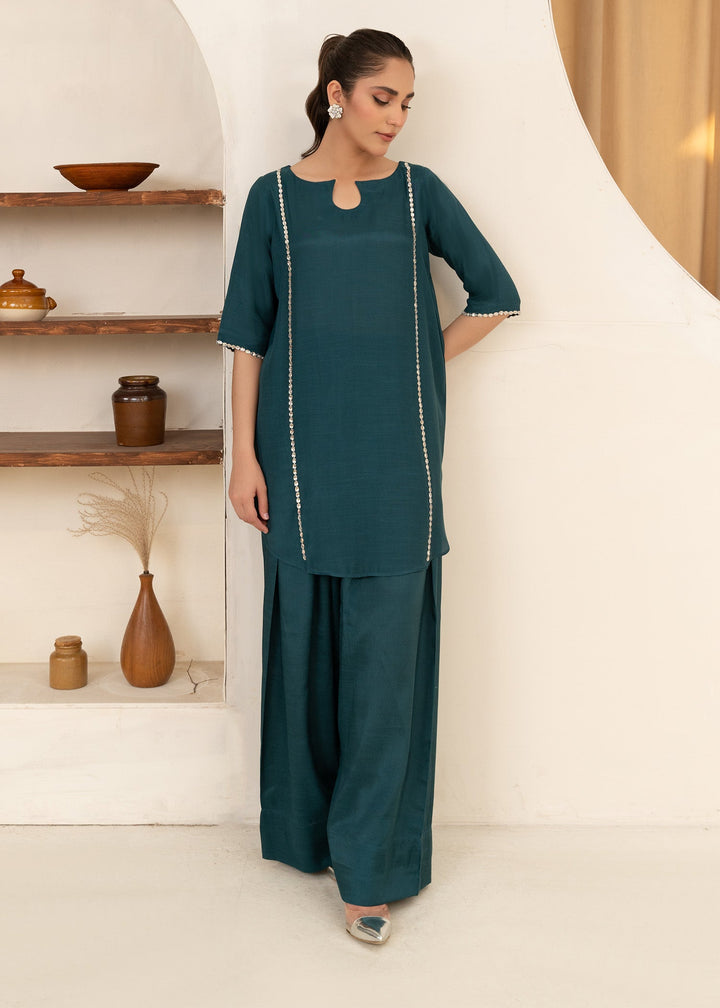 Allure by IH - AYZAL Thai Silk Suit For Women - Teal - 2 Piece