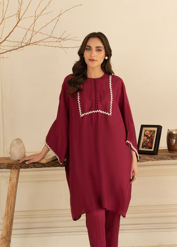 Allure by IH - AZME Thai Silk Suit For Women - Maroon - 2 Piece