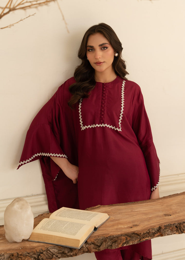 Allure by IH - AZME Thai Silk Suit For Women - Maroon - 2 Piece