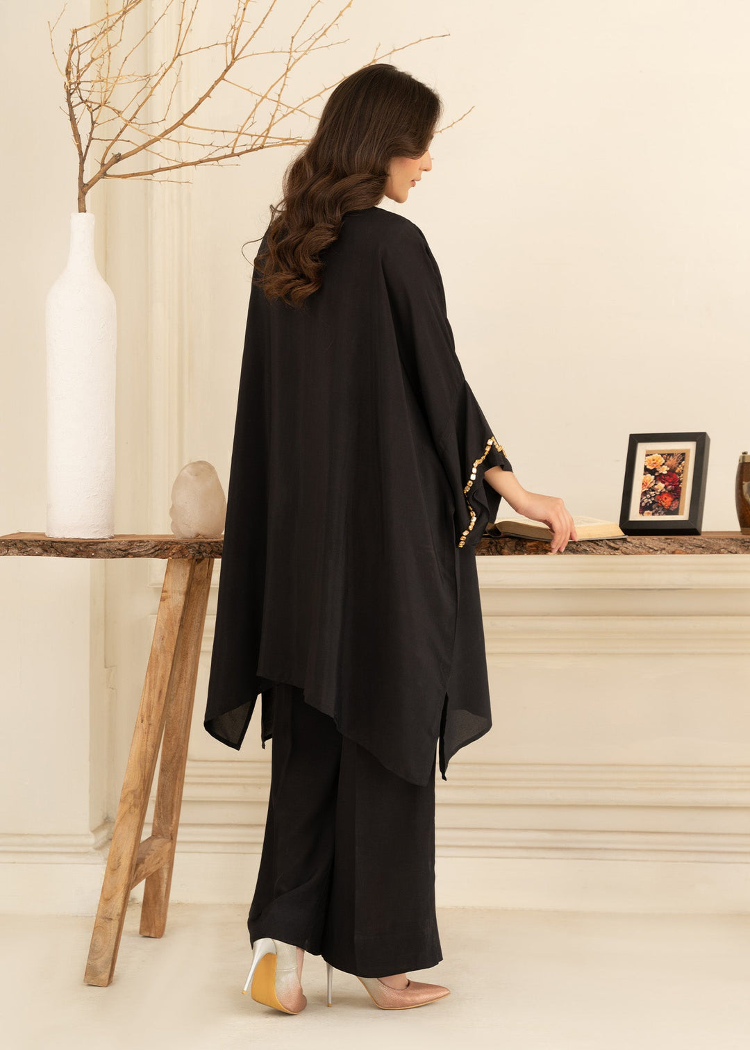 Allure by IH - NEHMA Thai Silk Suit For Women - Black - 2 Piece