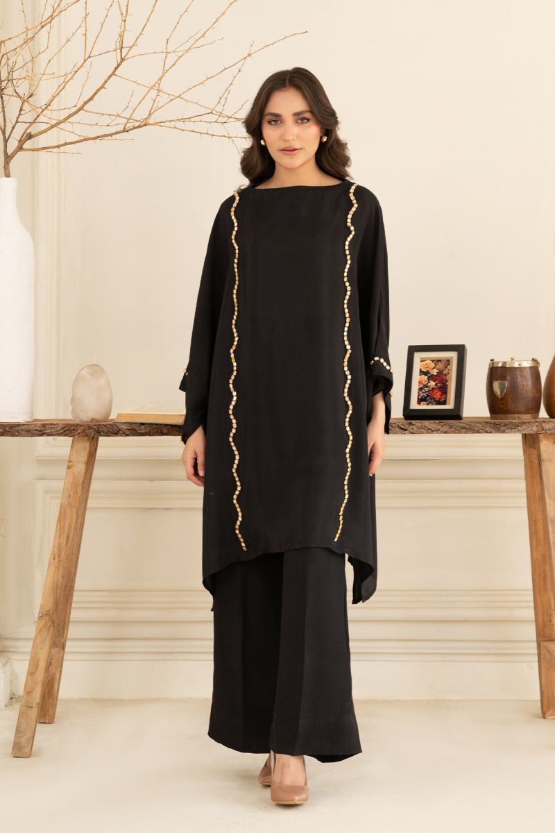 Allure by IH - NEHMA Thai Silk Suit For Women - Black - 2 Piece