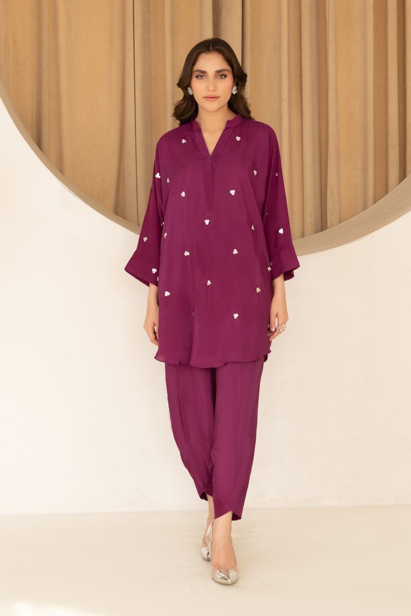 Allure by IH - RAMA Thai Silk Suit For Women - Purple - 2 Piece