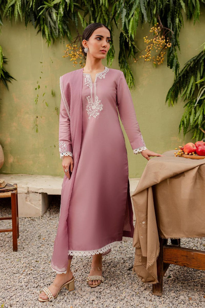 Allure by Ih - AURA Silk Suit For Women - Mauve - 3 Piece