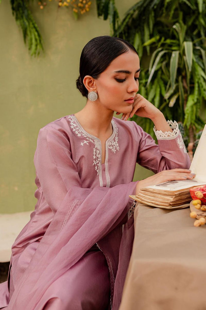 Allure by Ih - AURA Silk Suit For Women - Mauve - 3 Piece