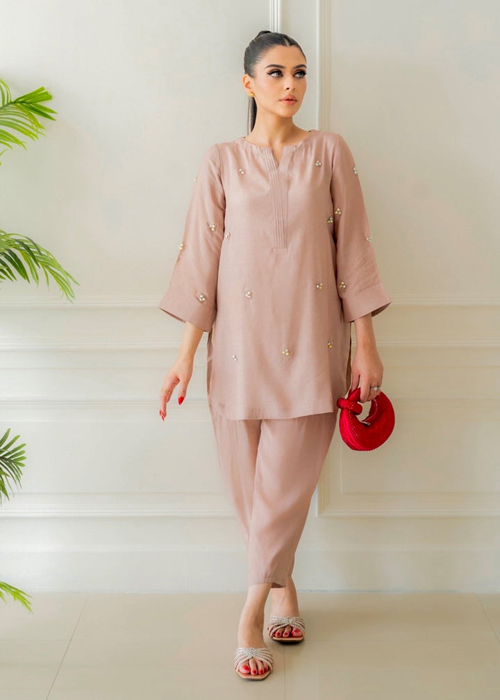 Allure by Ih - GLORIA Thai Silk Suit For Women - Dusty Rose - 2 Piece