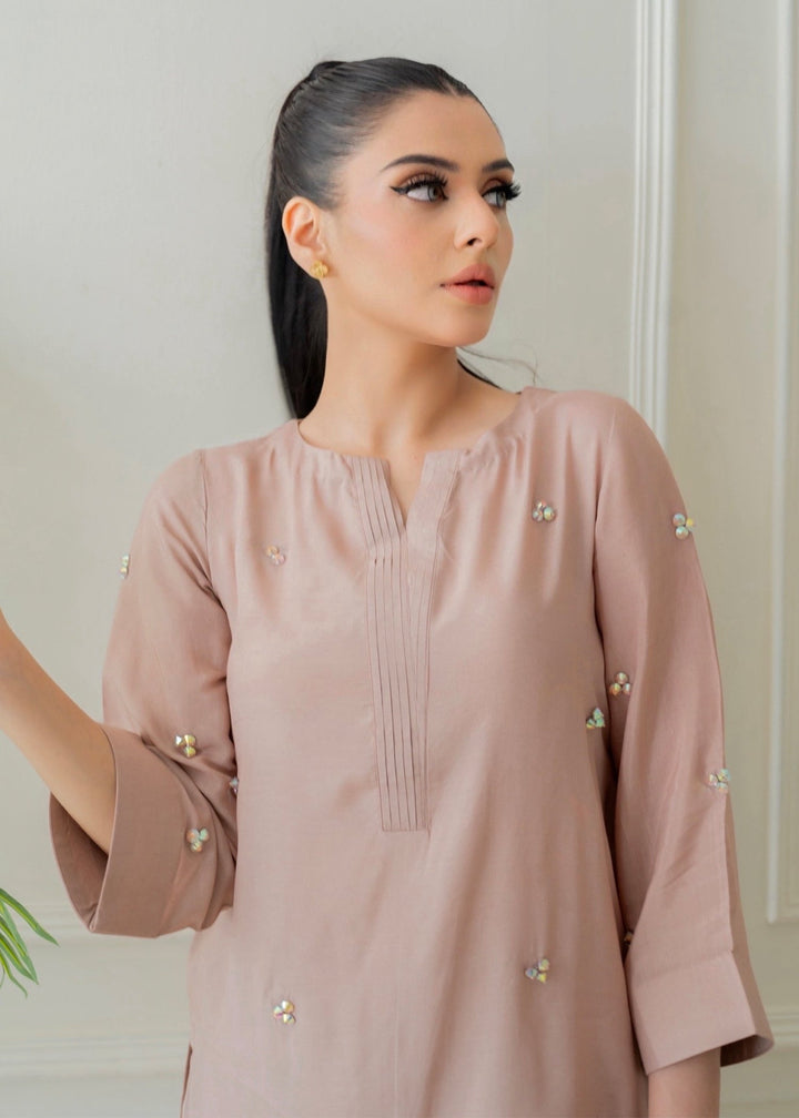 Allure by Ih - GLORIA Thai Silk Suit For Women - Dusty Rose - 2 Piece