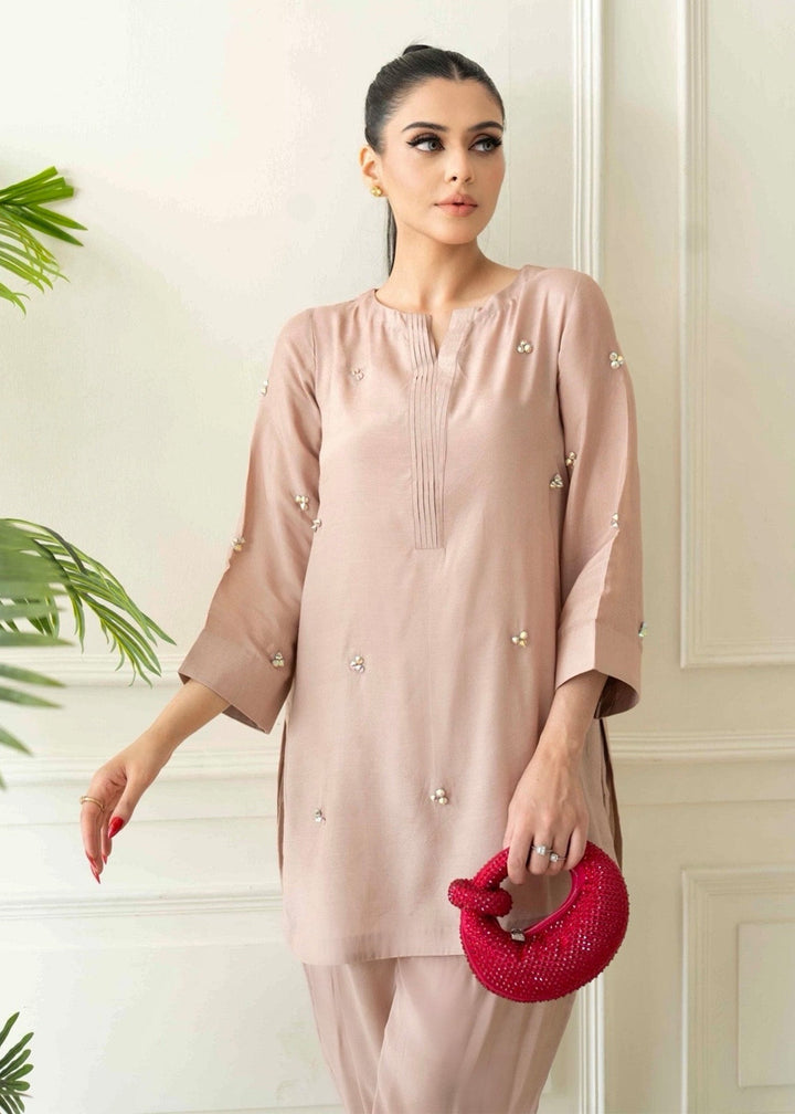 Allure by Ih - GLORIA Thai Silk Suit For Women - Dusty Rose - 2 Piece