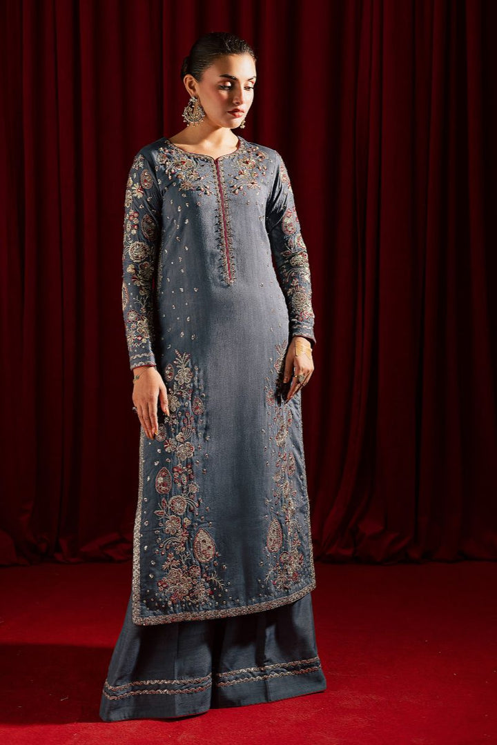 Allure by Ih - JHOOMAR Raw Silk Suit For Women - Grey - 3 Piece