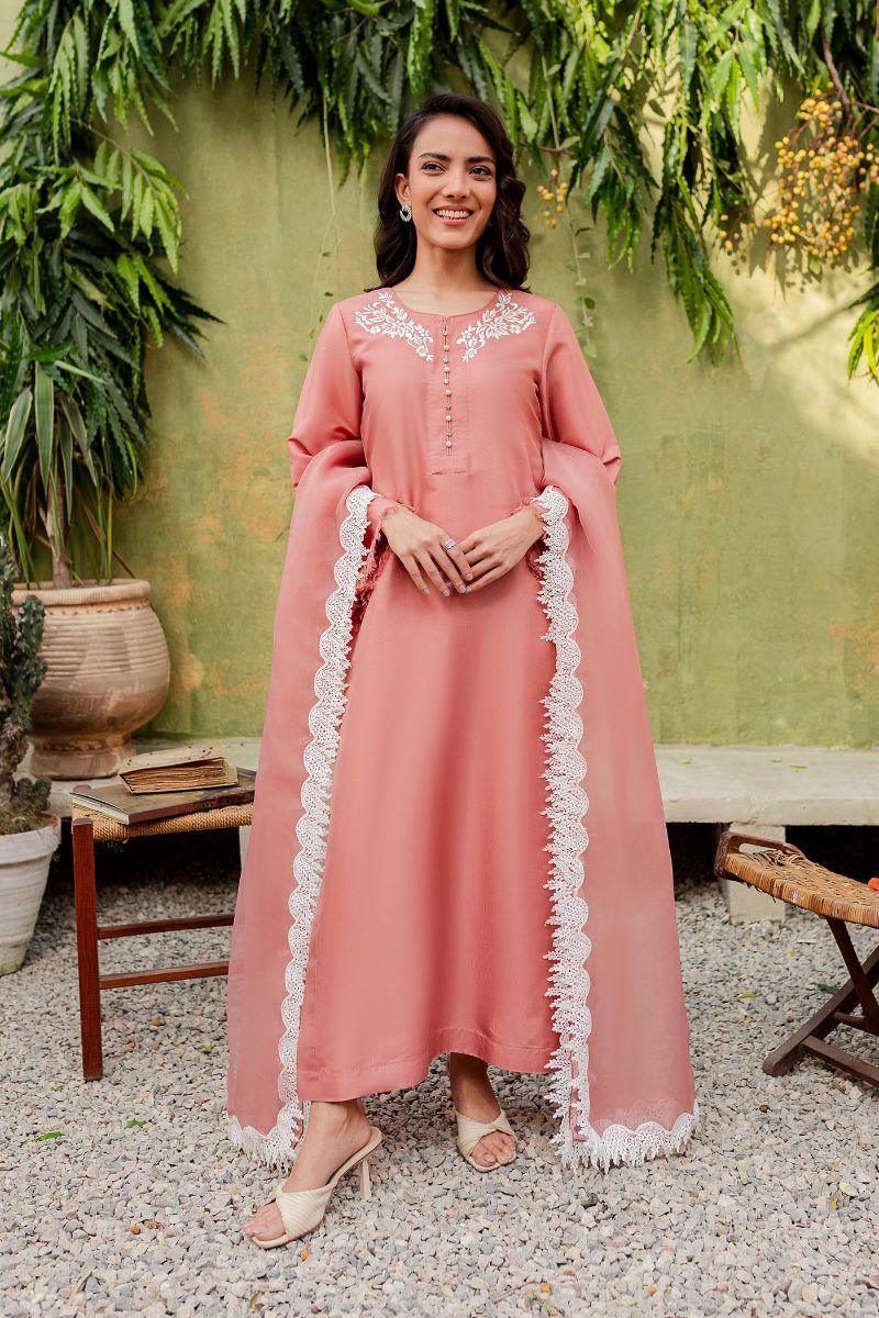 Allure by Ih - LILLY Silk Suit For Women - Rose Pink - 3 Piece