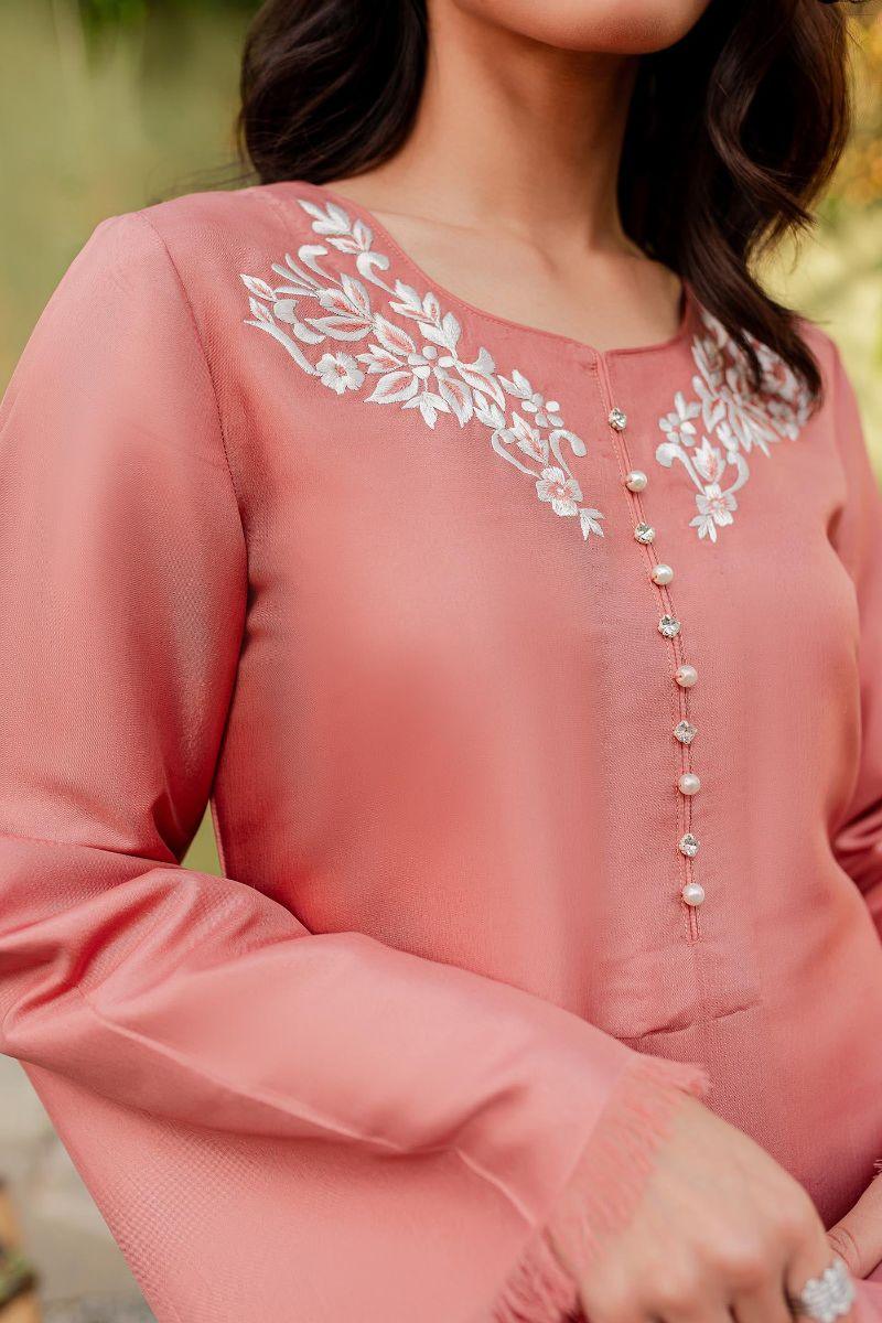 Allure by Ih - LILLY Silk Suit For Women - Rose Pink - 3 Piece