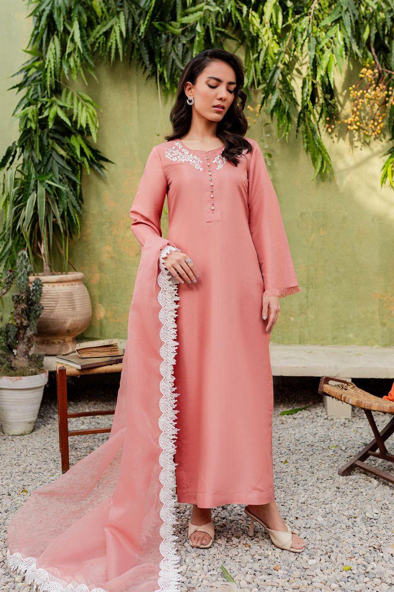 Allure by Ih - LILLY Silk Suit For Women - Rose Pink - 3 Piece
