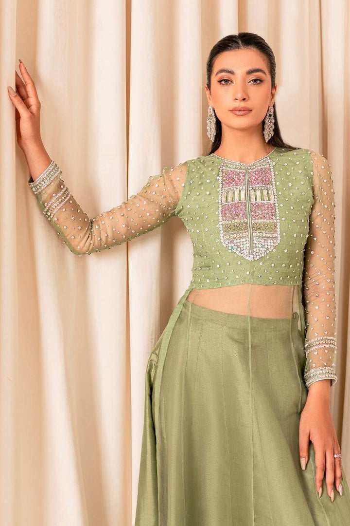 Allure by Ih - MOLLY Organza Suit For Women - Matcha Green - 3 Piece