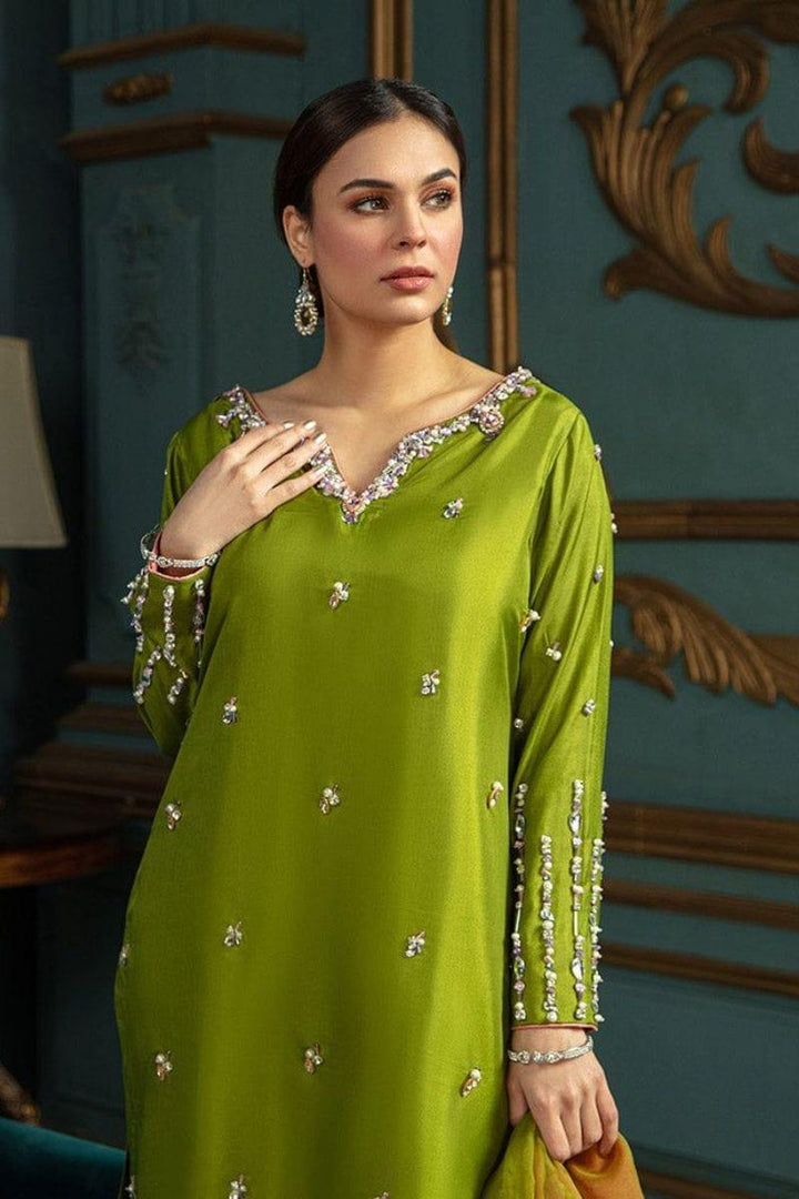 Allure by Ih - MOSS Katan Silk Suit For Women - Green - 3 Piece