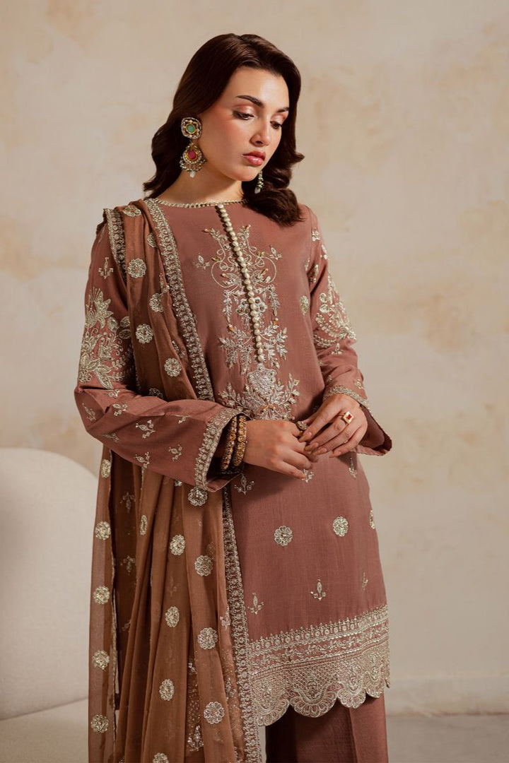 Allure by Ih - NAGHMA Raw Silk Suit For Women - Brown - 3 Piece