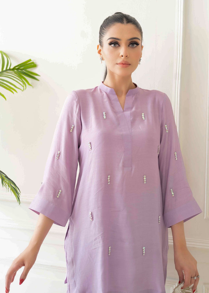 Allure by Ih - ORCHID Thai Silk Suit For Women - Lavender - 2 Piece