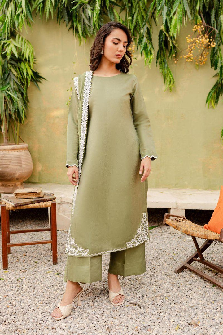 Allure by Ih - SAGE Silk Suit For Women - Matcha Green - 3 Piece
