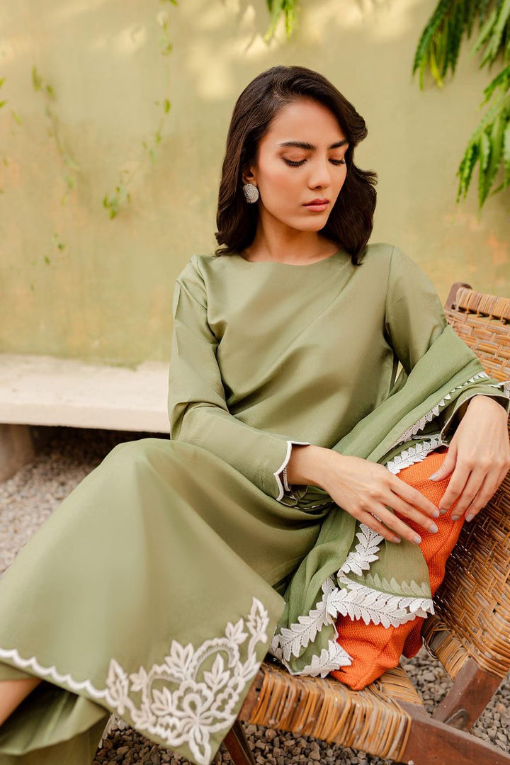 Allure by Ih - SAGE Silk Suit For Women - Matcha Green - 3 Piece