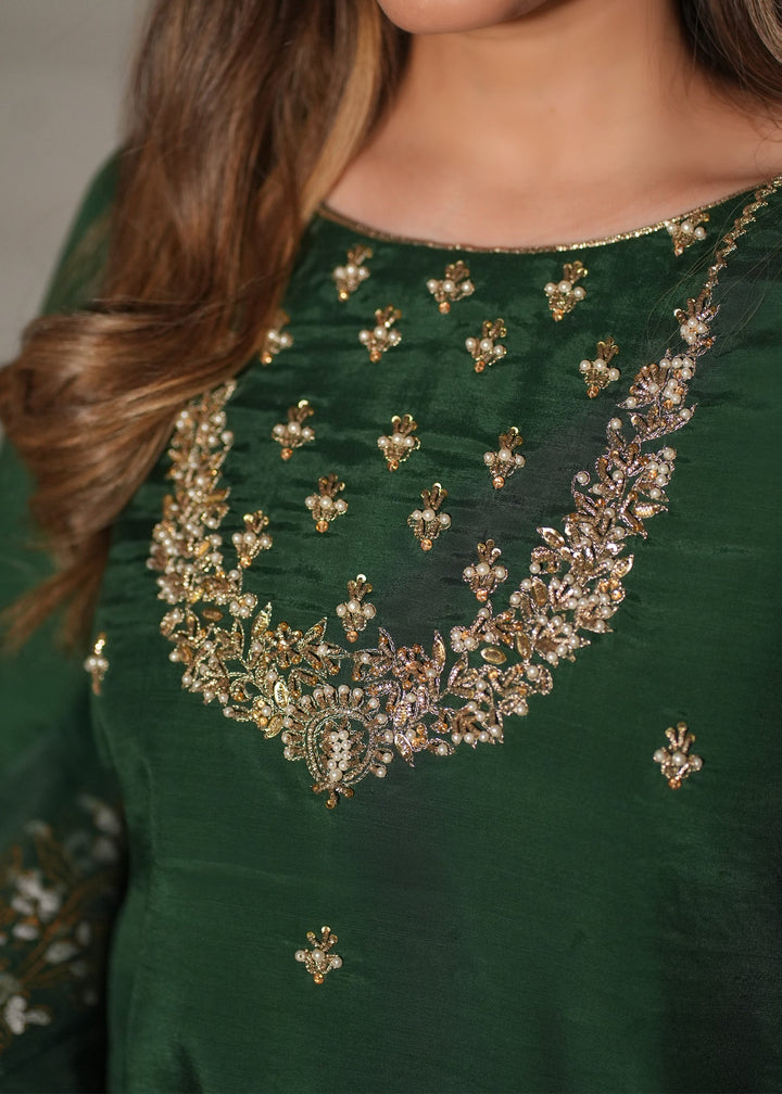 Allure by Ih - Shahay Jacquard Suit For Women - Bottle Green - 3 Piece