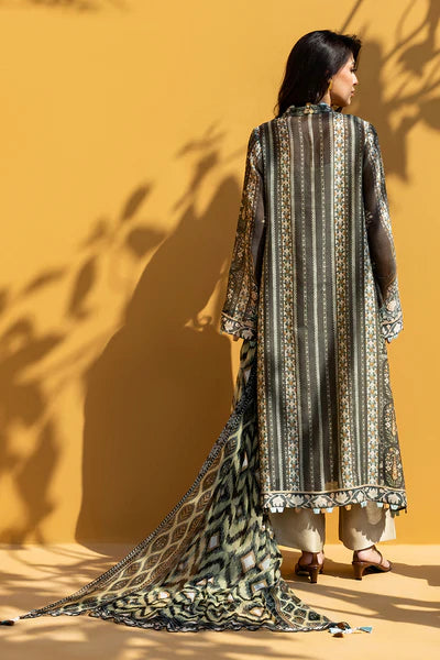 Sania Maskatiya - Amber Cotton Net & Raw Silk Suit For Women - Dove Grey - 3 Piece