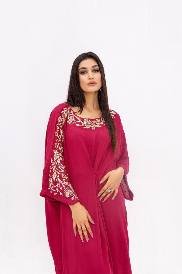 Anayra Amal - Azal Grip Georgette Embroidered Suit For Women - Magenta - 2 Piece