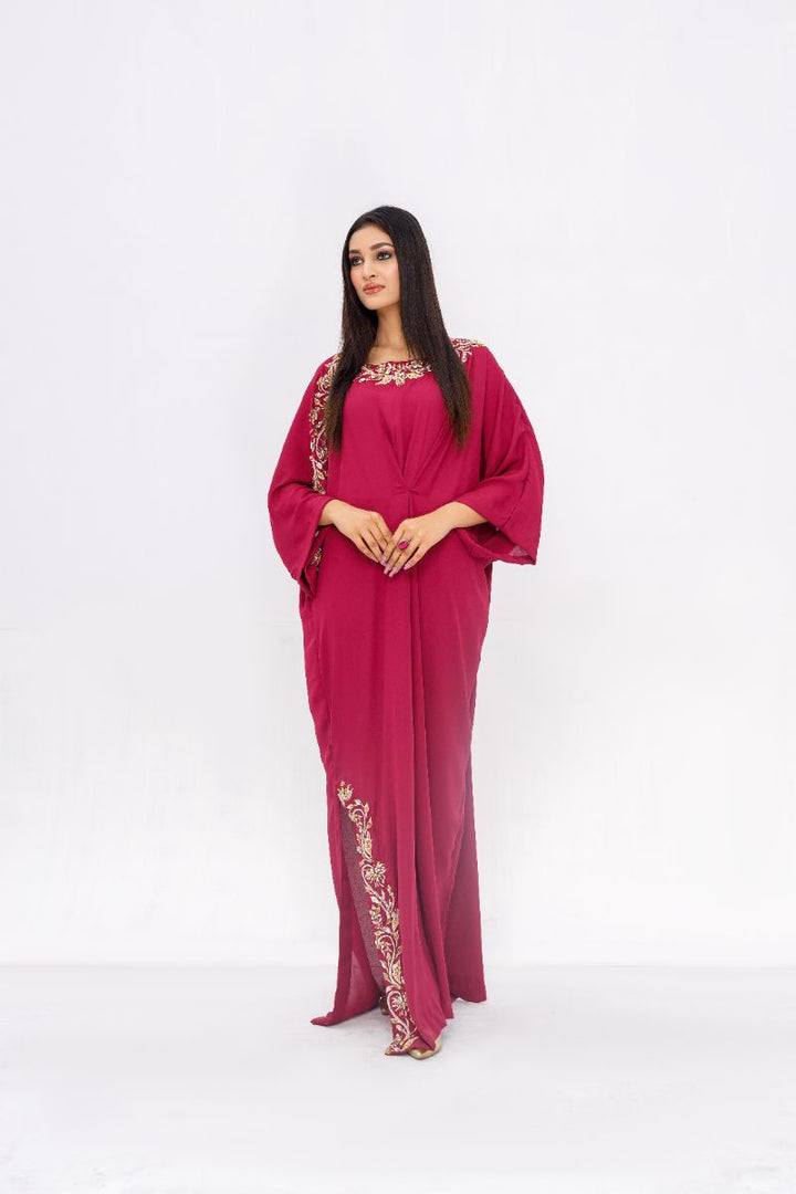 Anayra Amal - Azal Grip Georgette Embroidered Suit For Women - Magenta - 2 Piece