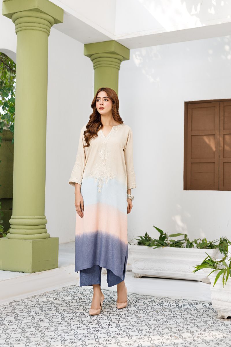 Anayra Amal - Fiza Soft Karandi Embroidered Suit For Women - Multi - 3 Piece