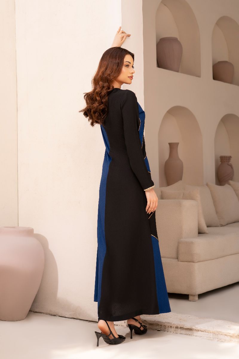 Anayra Amal - Grip Georgette Miraaj Lace Work Suit For Women - Black & Royal Blue - 2 Piece