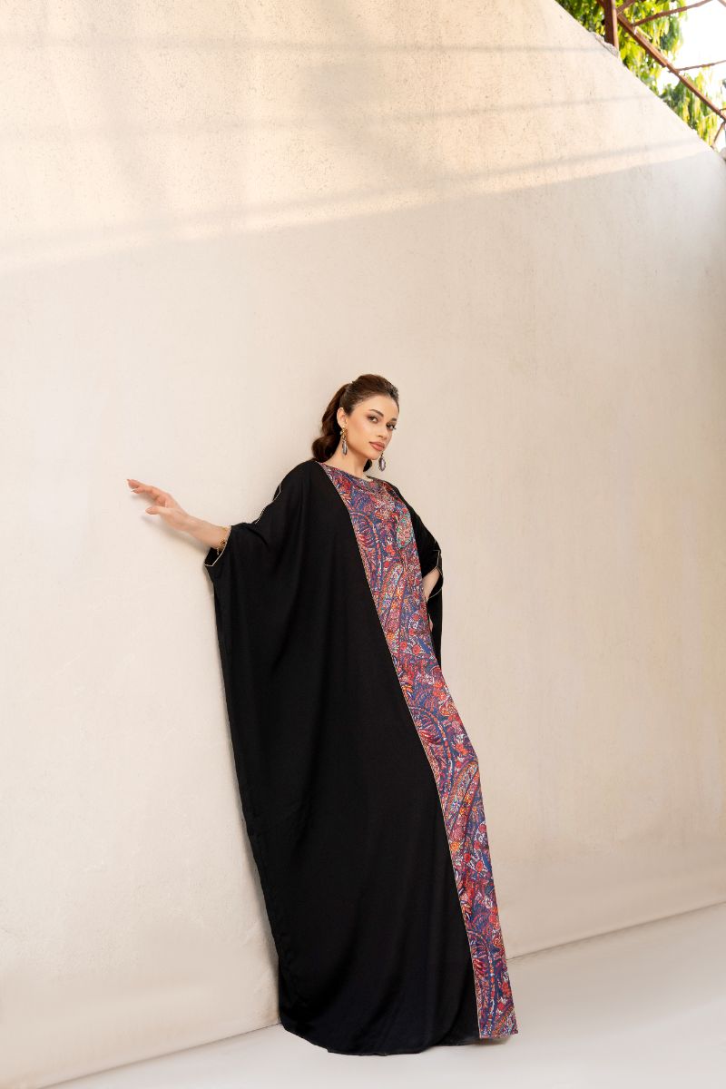 Anayra Amal - Grip Georgette Qalamkar Printed Shirt For Women - Black - 1 Piece