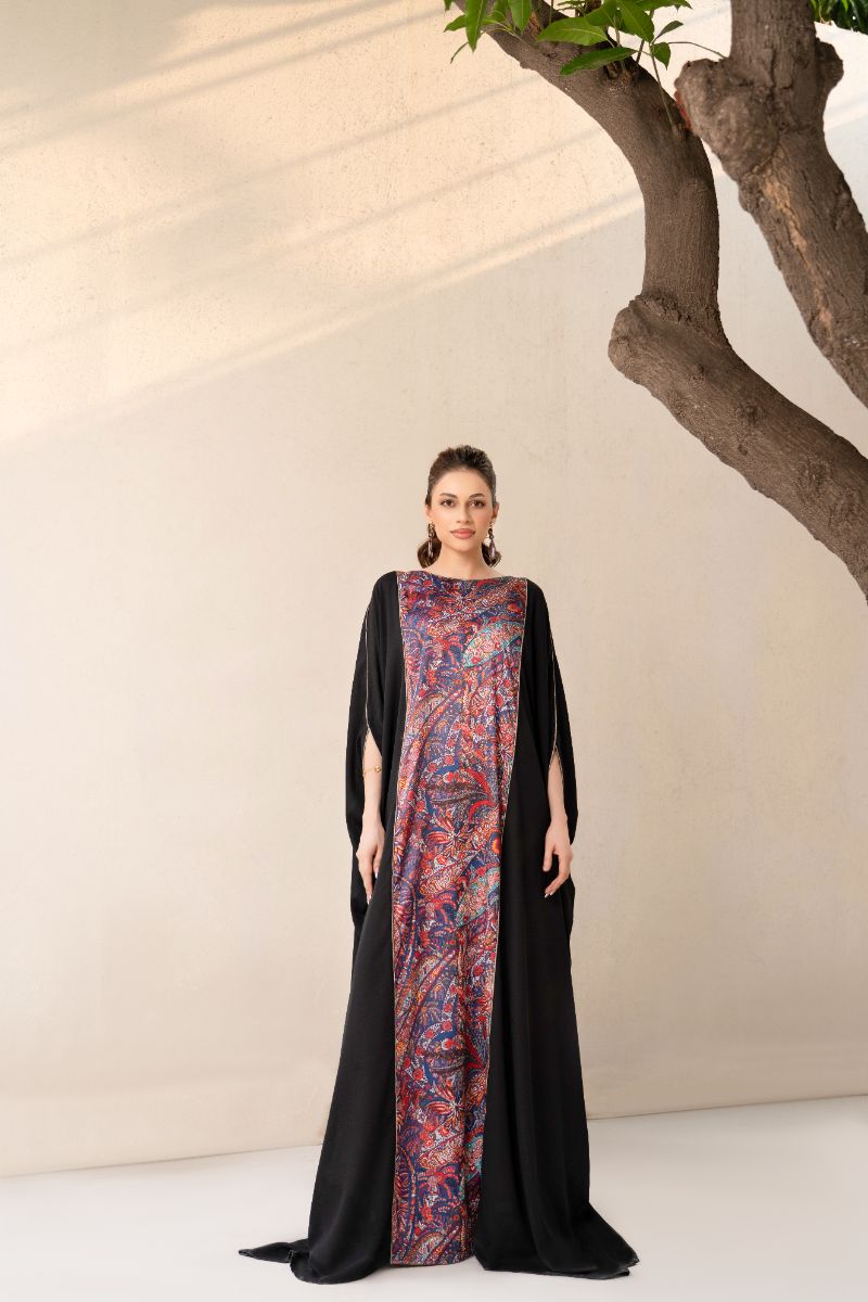 Anayra Amal - Grip Georgette Qalamkar Printed Shirt For Women - Black - 1 Piece