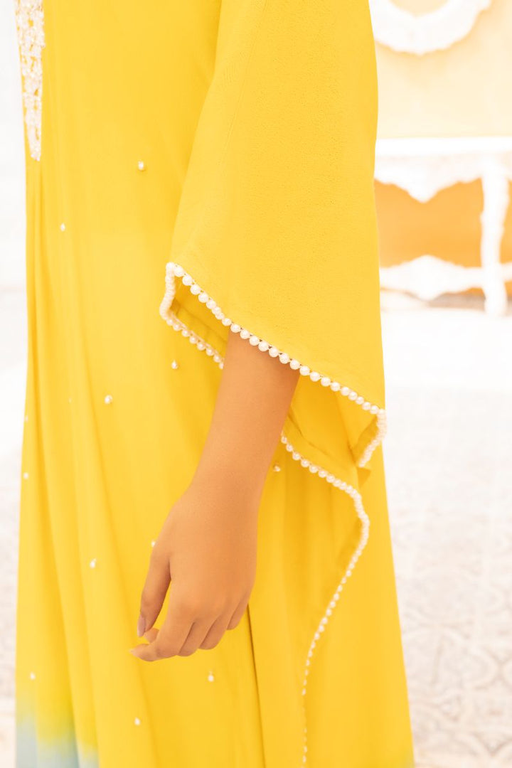 Anayra Amal - Naqsh Grip Georgette Hand Work Suit For Women - Yellow - 2 Piece